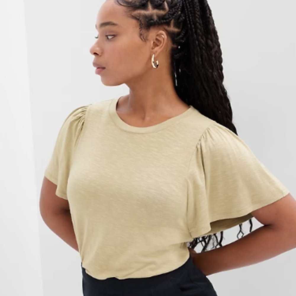 GAP Factory Luxe Flutter Sleeve T-Shirt - Size Large (L)